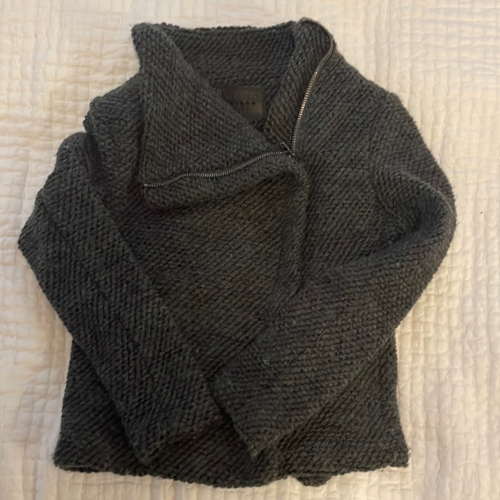 Dark grey zip up sweater jacket